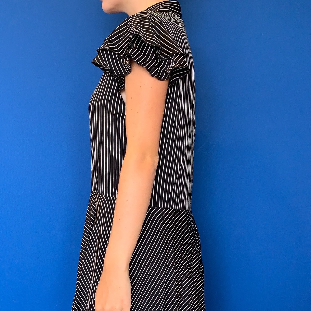 Alice + Olivia Black White Striped Dress - Picture 2 of 7